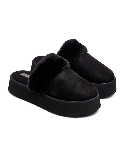 Zapato Negro Tipo Pantufla Con Peluche 323802